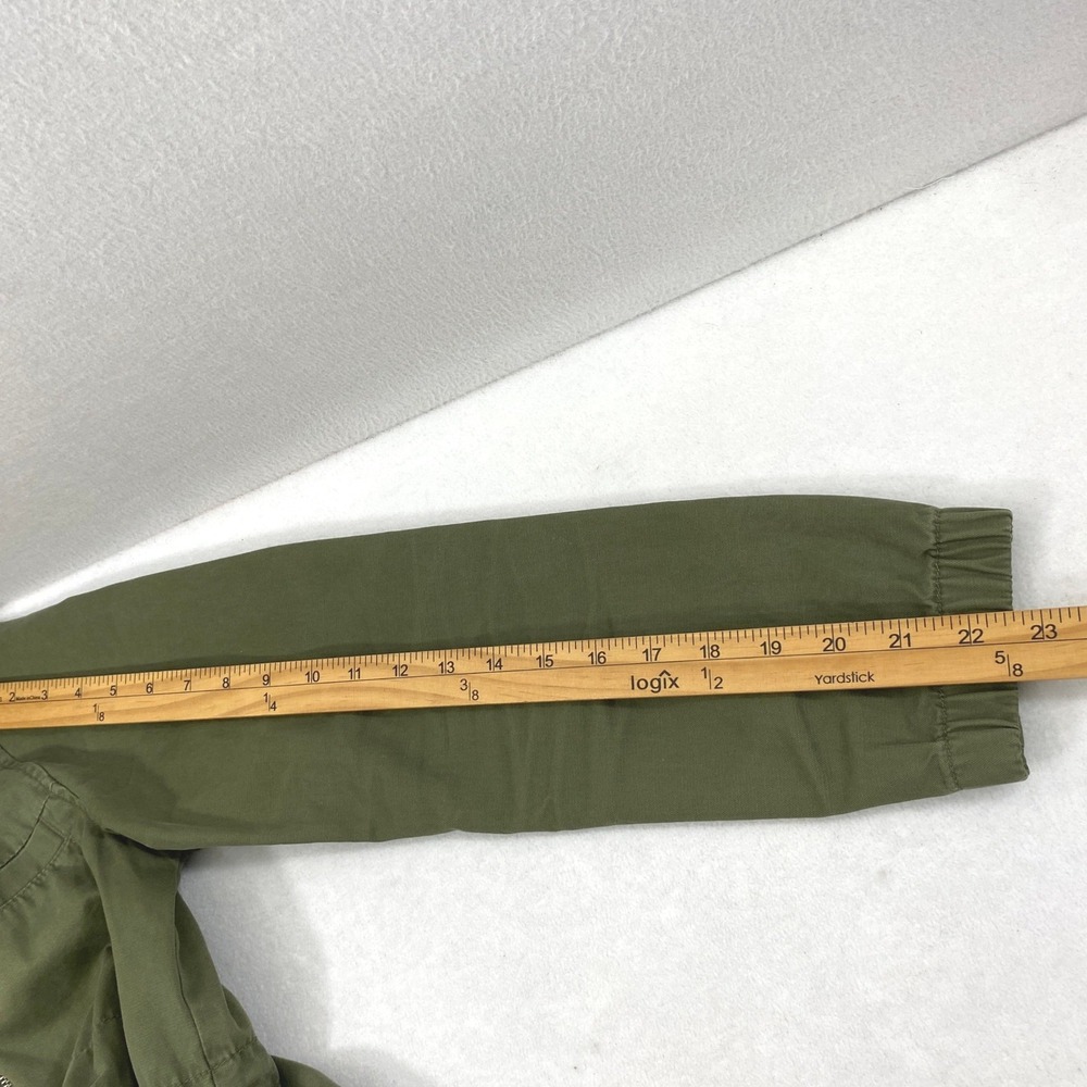 Womens Utility Field Jacket Size Small Military Green Full Zip Drawstring Waist - Picture 7 of 9